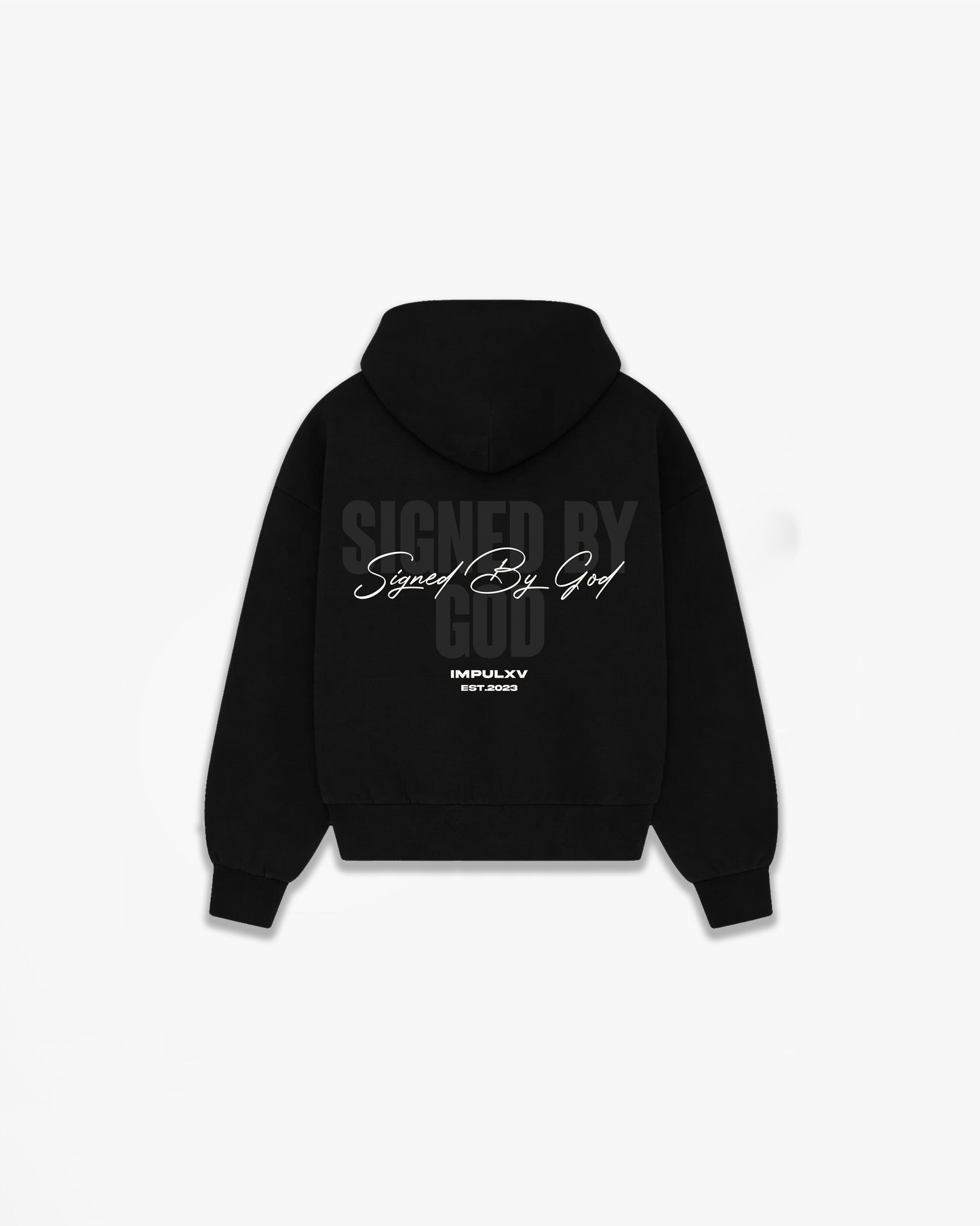 Signed By God Signature Double Zip Boxy Hoodie
