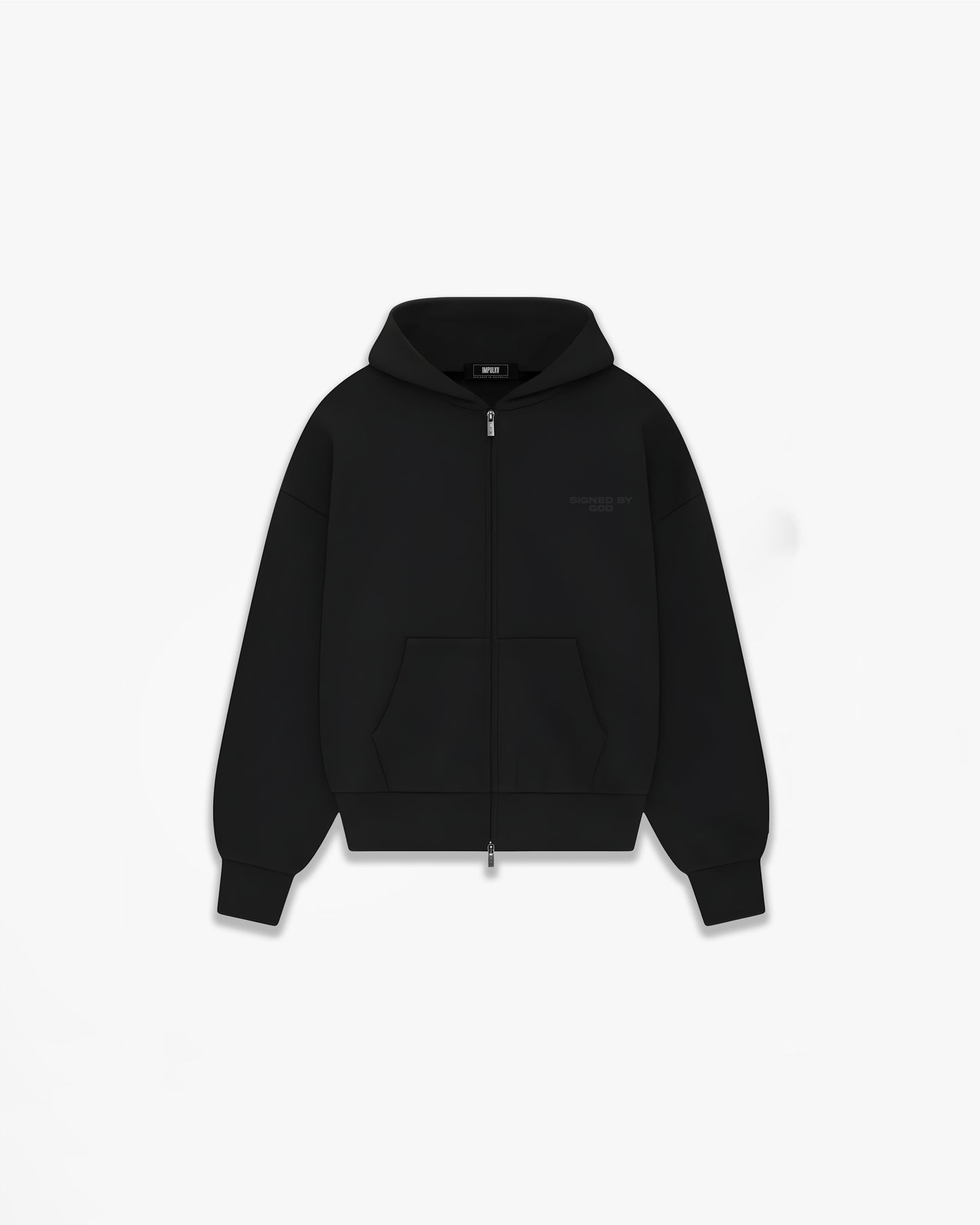 Signed By God Signature Double Zip Boxy Hoodie